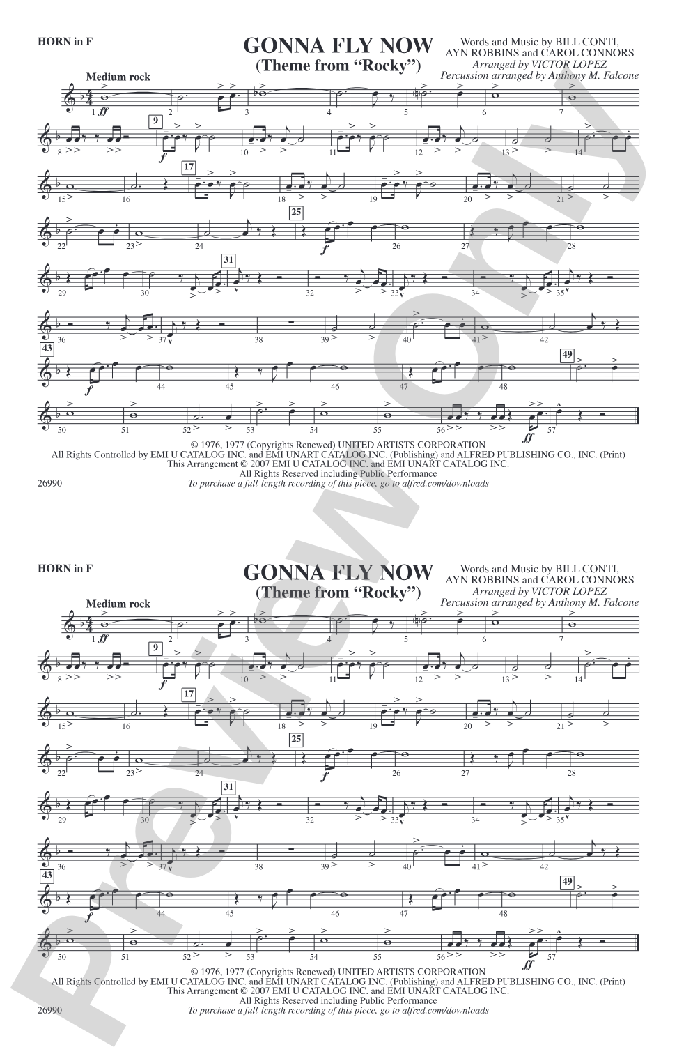 Gonna Fly Now (Theme from Rocky): 1st F Horn