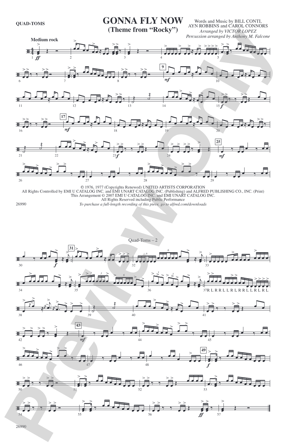 Gonna Fly Now (Theme from Rocky): Quad-Toms