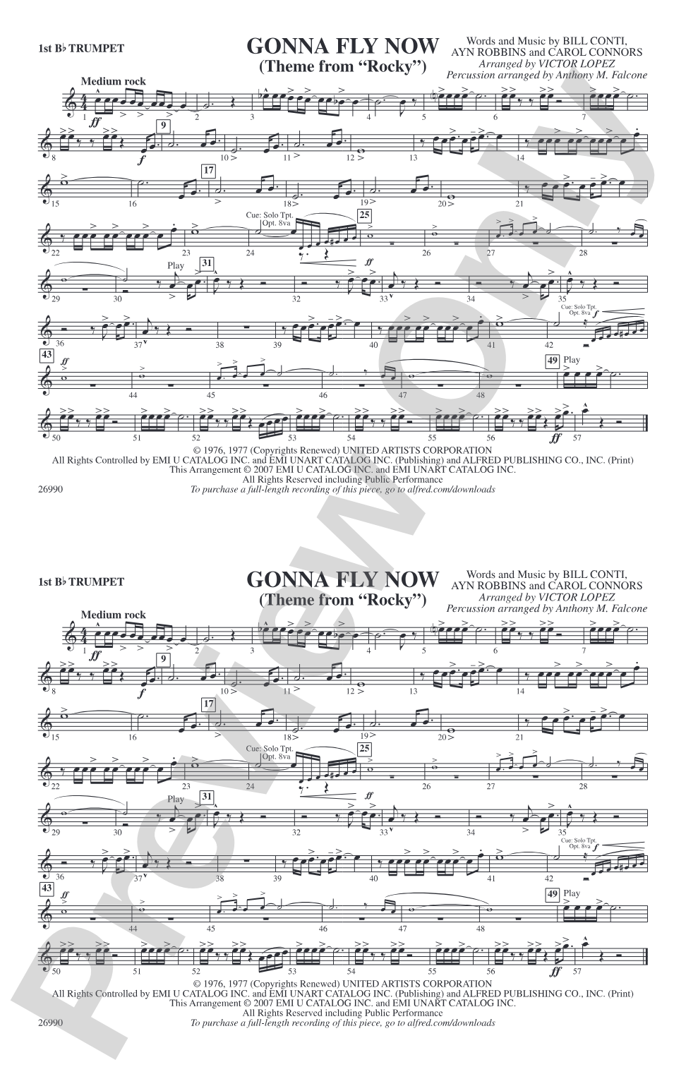 Gonna Fly Now (Theme from Rocky): 1st B-flat Trumpet