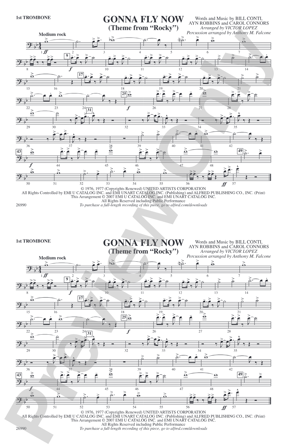Gonna Fly Now (Theme from Rocky): 1st Trombone
