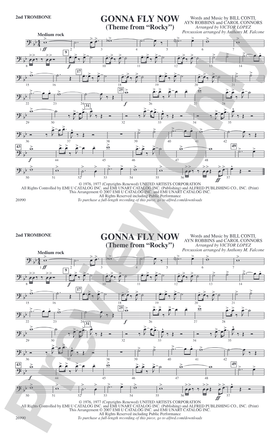 Gonna Fly Now (Theme from Rocky): 2nd Trombone