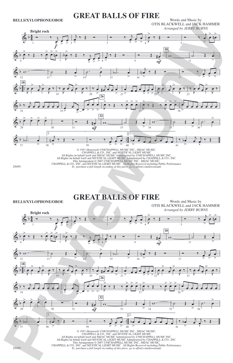 Great Balls of Fire: Bells/Xylophone/Oboe