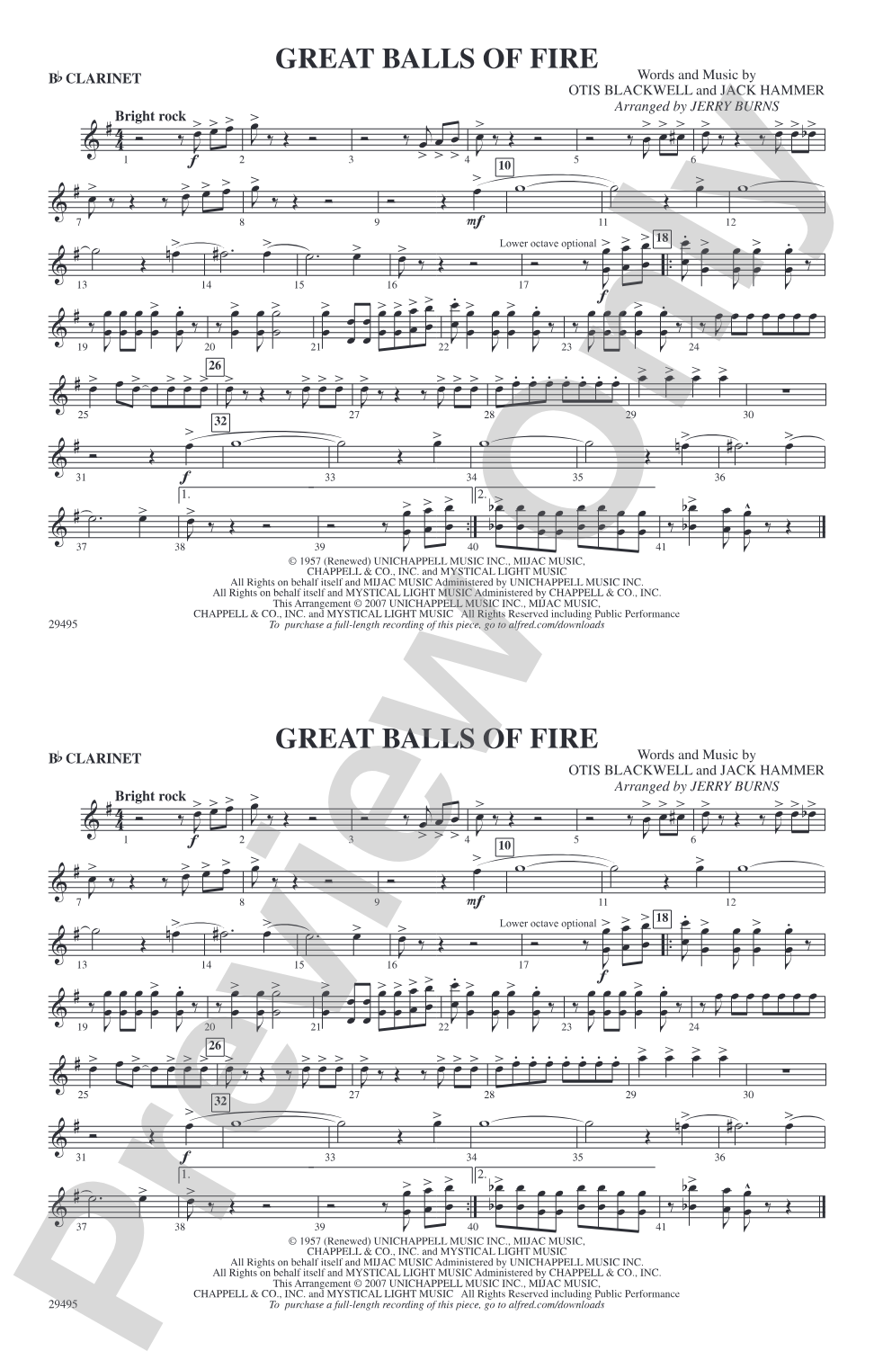 Great Balls of Fire: 1st B-flat Clarinet