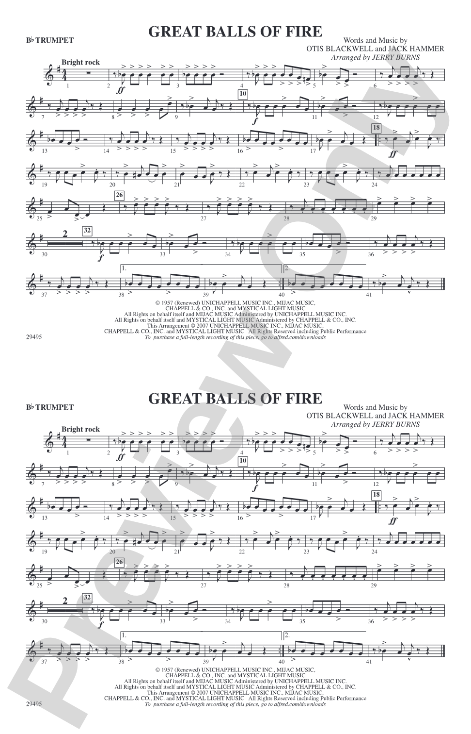 Great Balls of Fire: 1st B-flat Trumpet