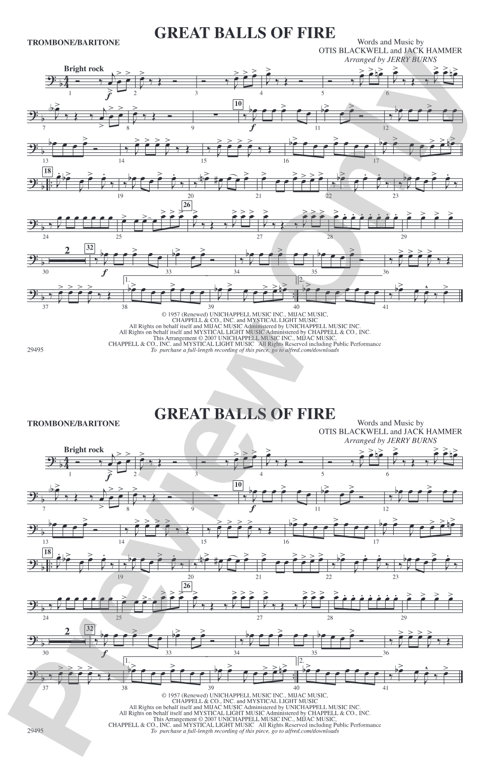 Great Balls of Fire: 1st Trombone