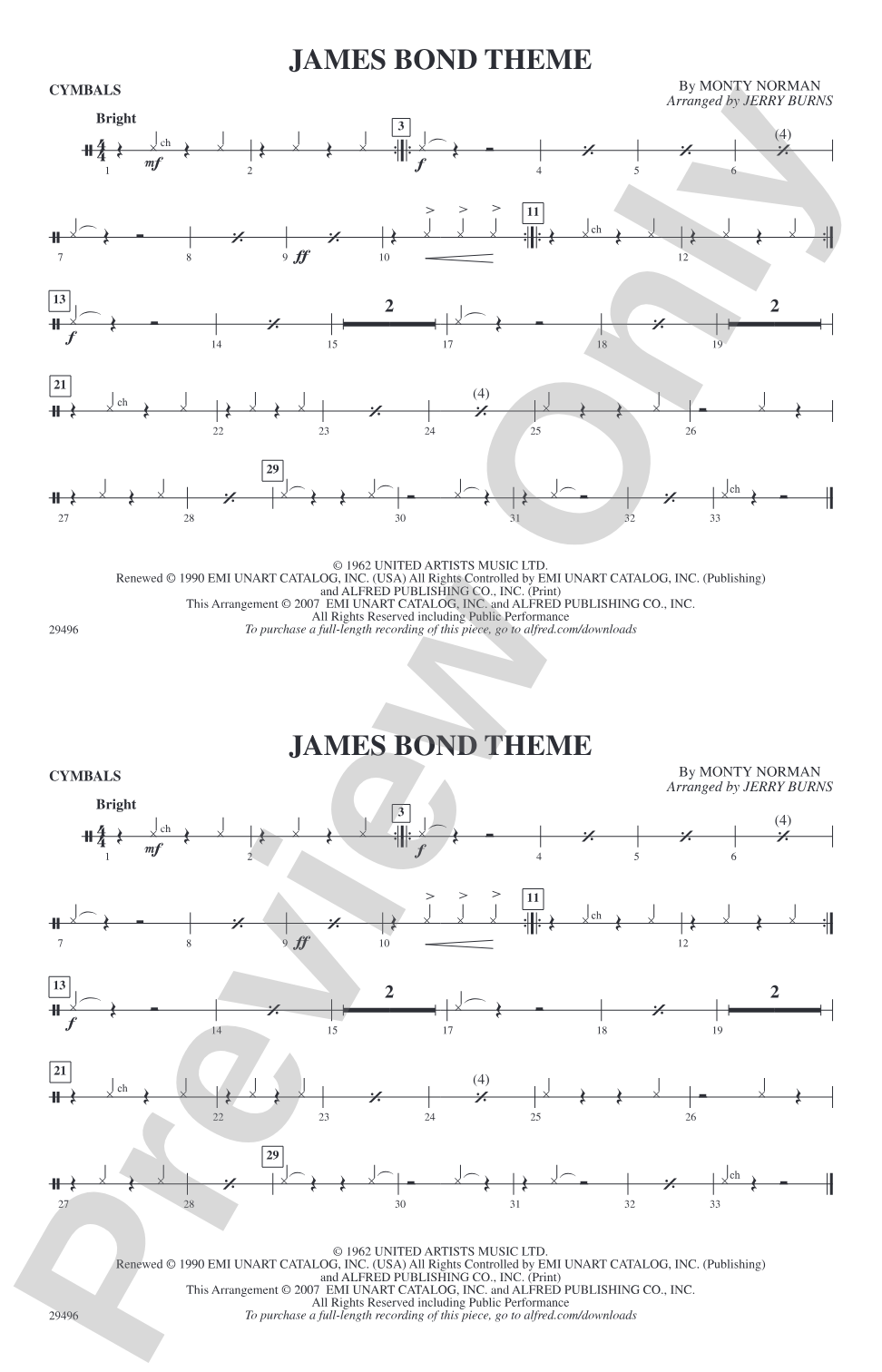 James Bond Theme: Cymbals
