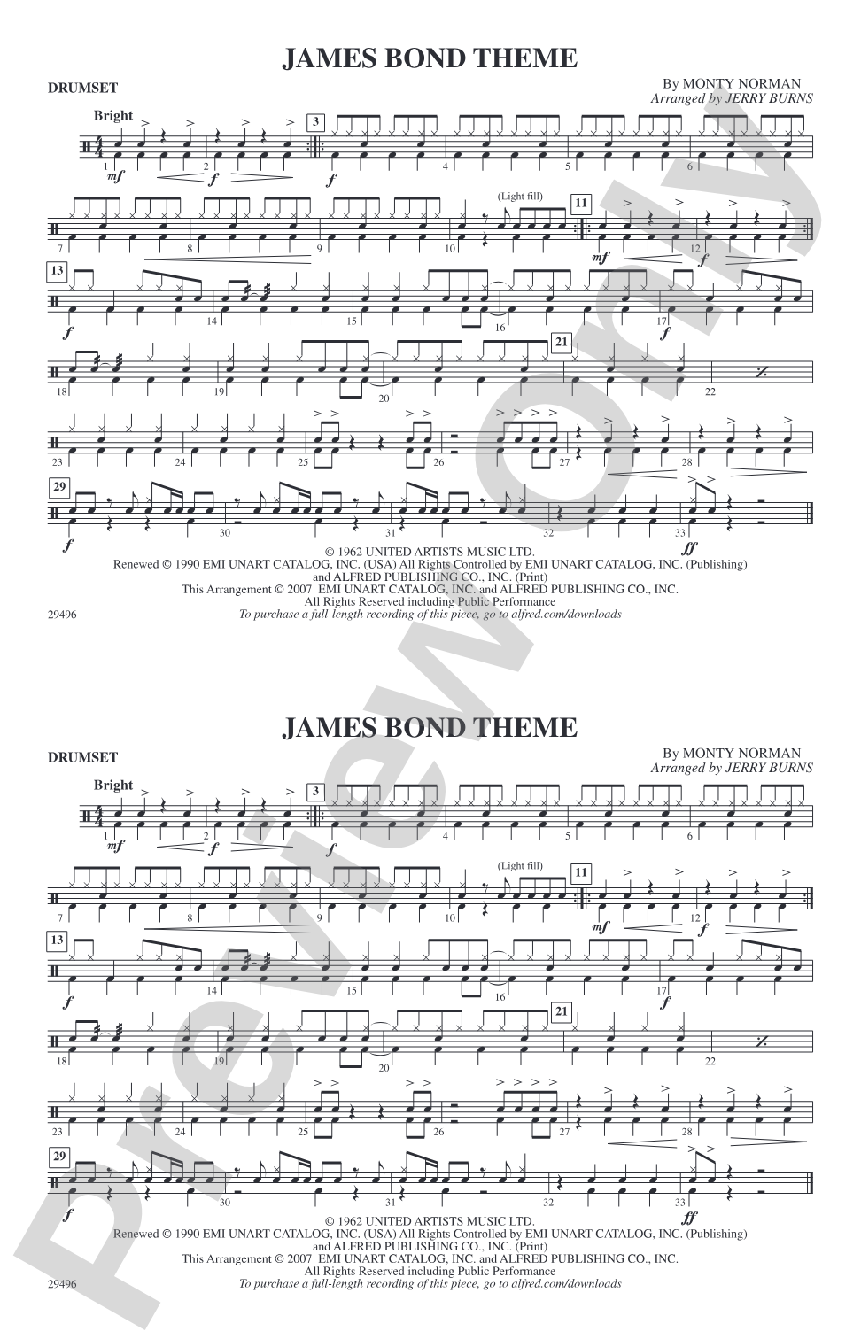 James Bond Theme: Drumset
