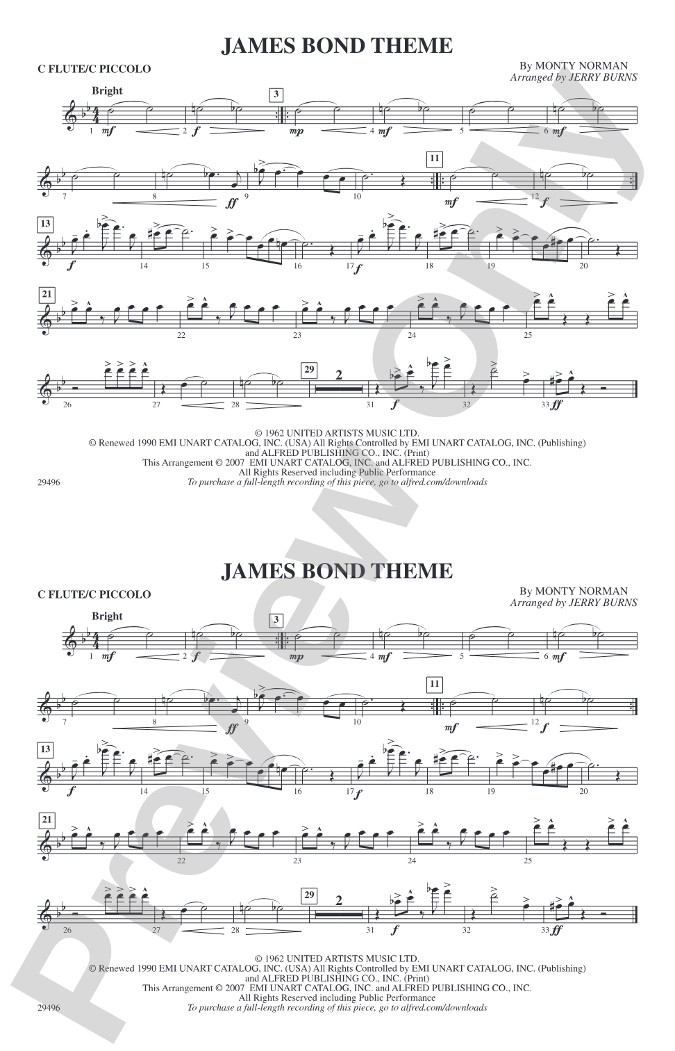 James Bond Theme: Flute