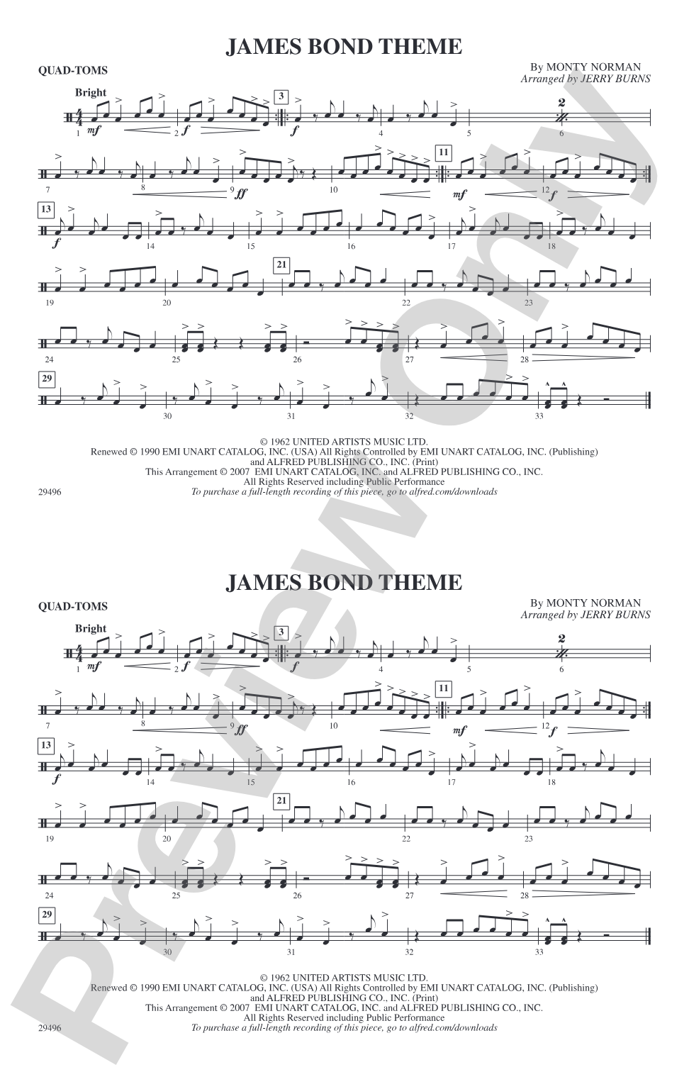 James Bond Theme: Quad-Toms