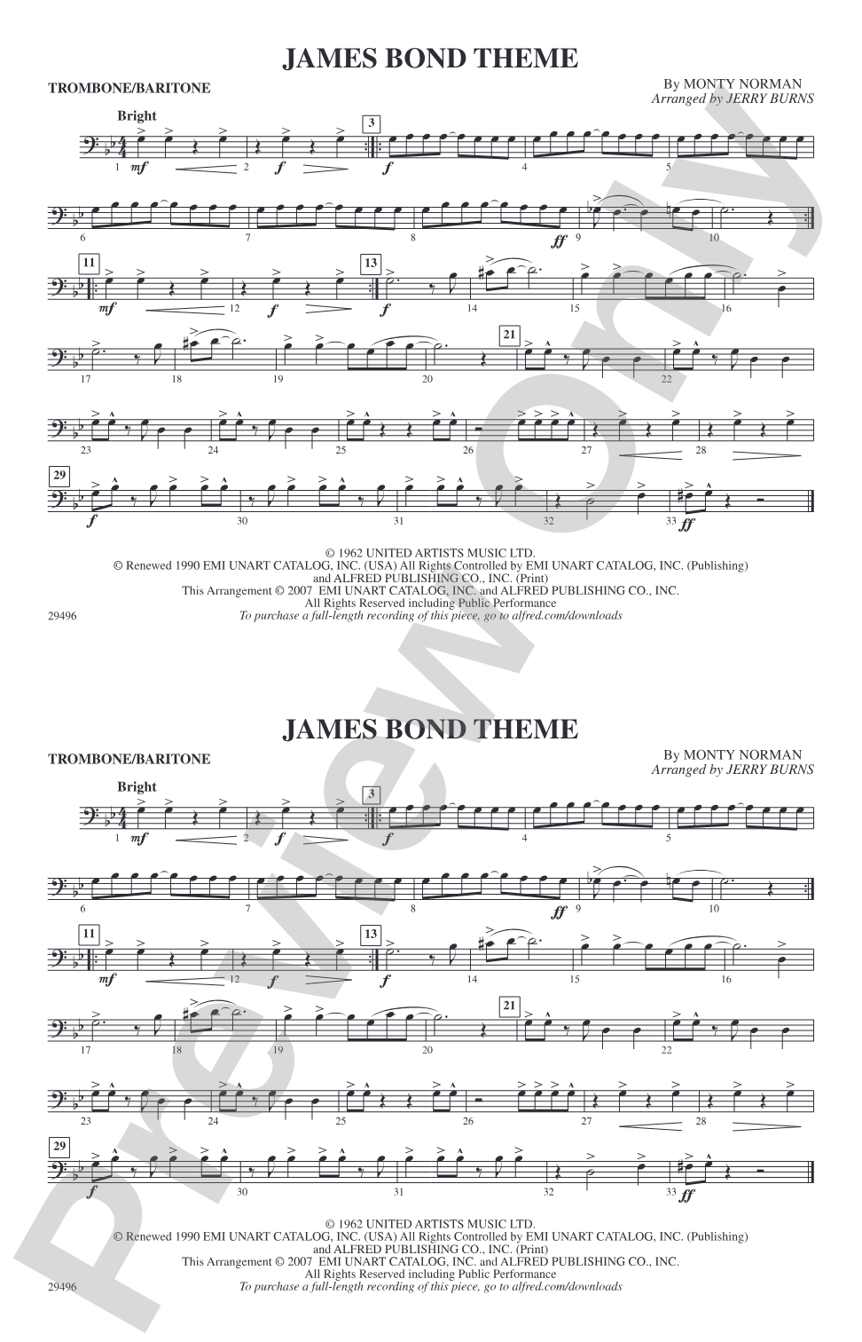 James Bond Theme: 1st Trombone