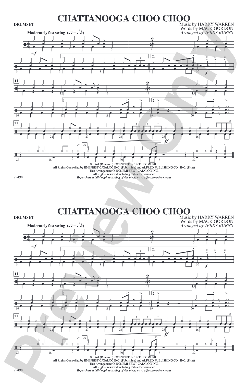 Chattanooga Choo Choo: Drumset