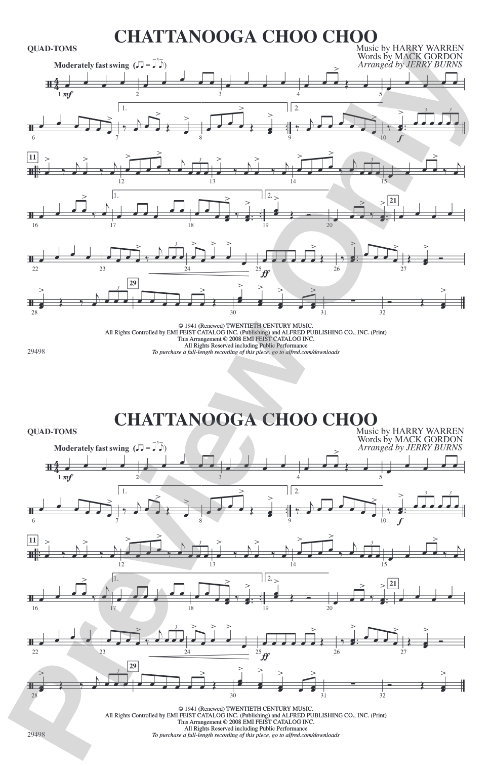 Chattanooga Choo Choo: Quad-Toms