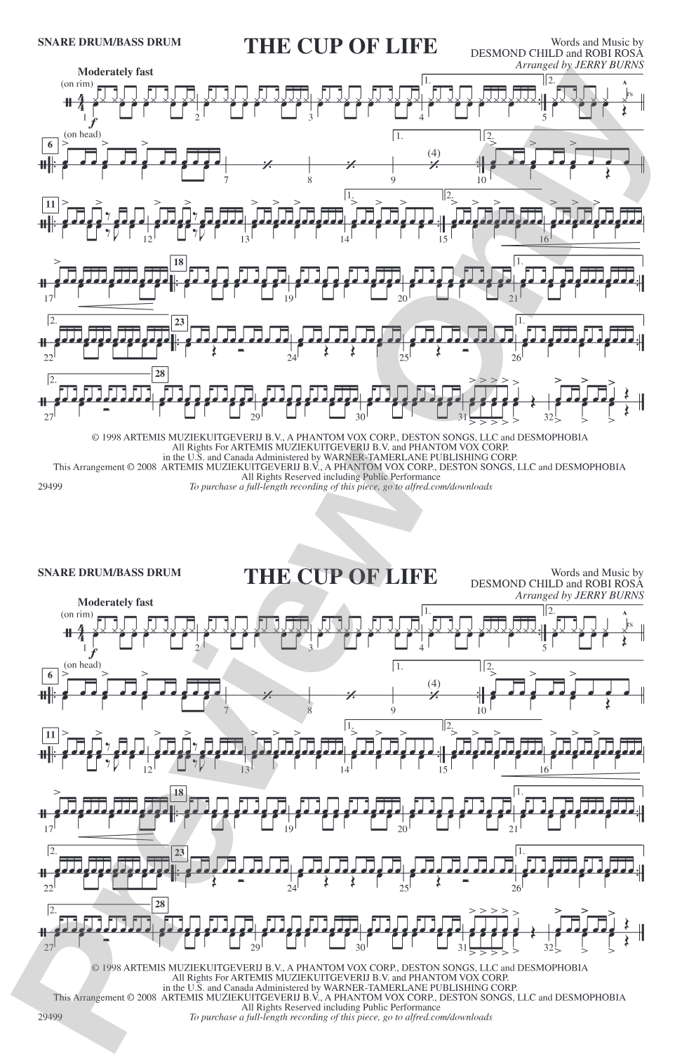 The Cup of Life: Snare Drum/Bass Drum