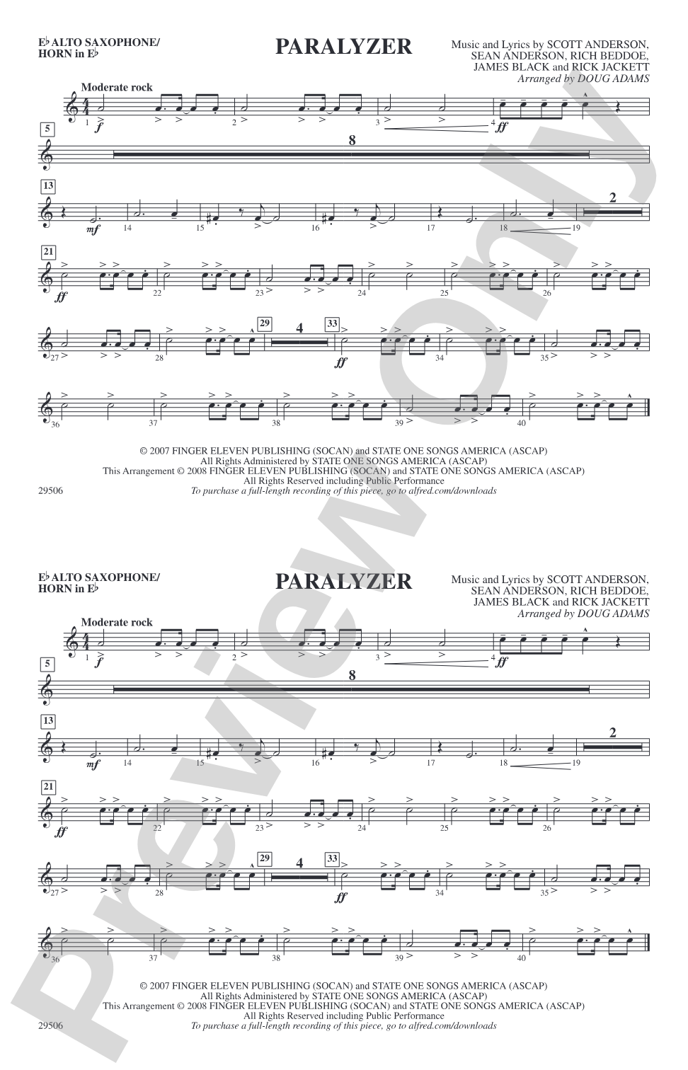 Paralyzer: E-flat Alto Saxophone