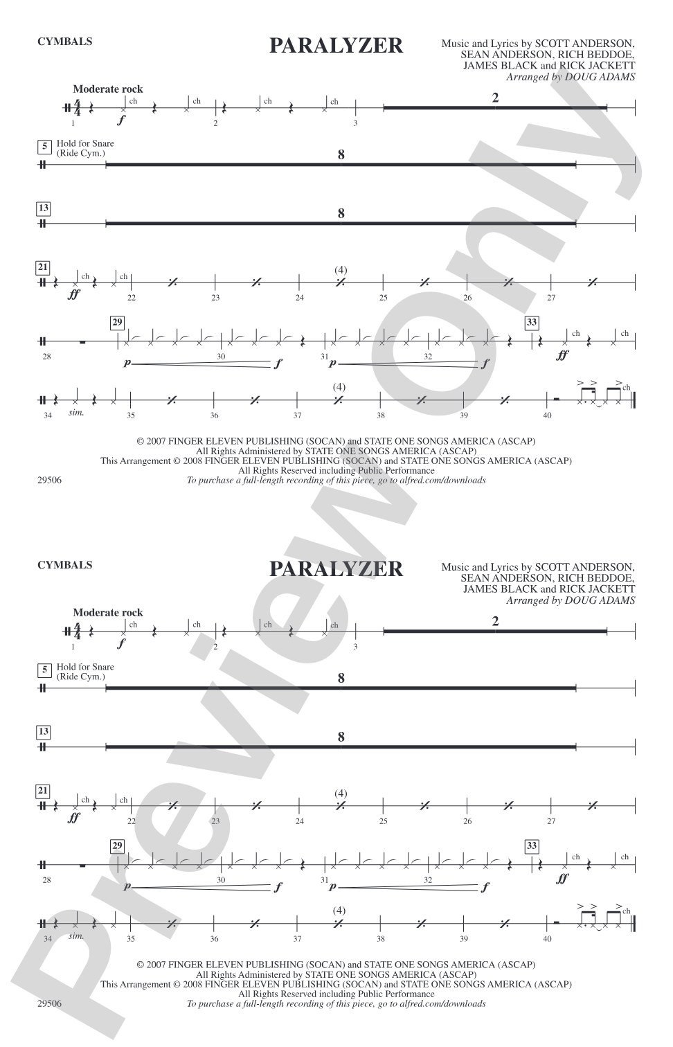 Paralyzer: Cymbals