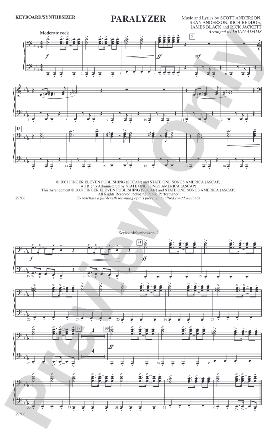 Paralyzer: Keyboard/Synthesizer