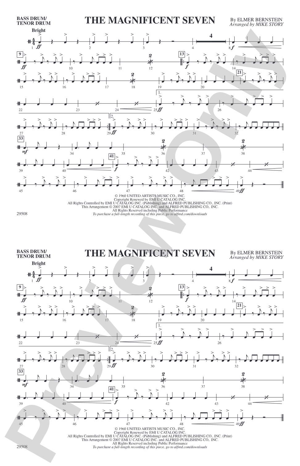 The Magnificent Seven: Bass Drum/Tenor Drum