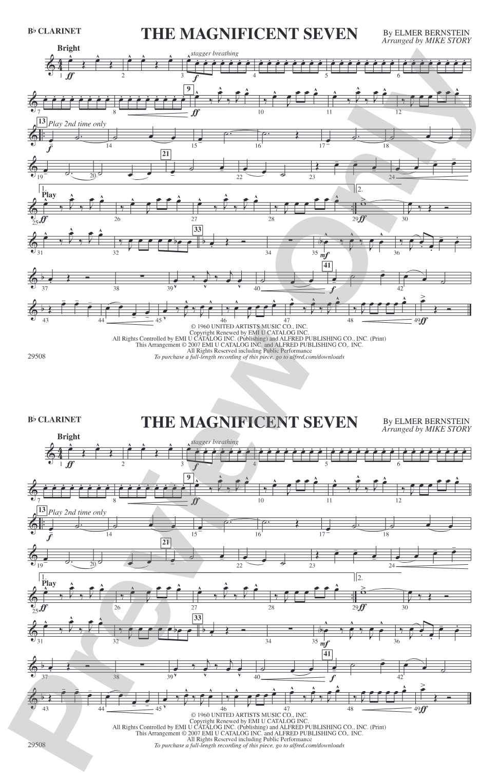 The Magnificent Seven: 1st B-flat Clarinet