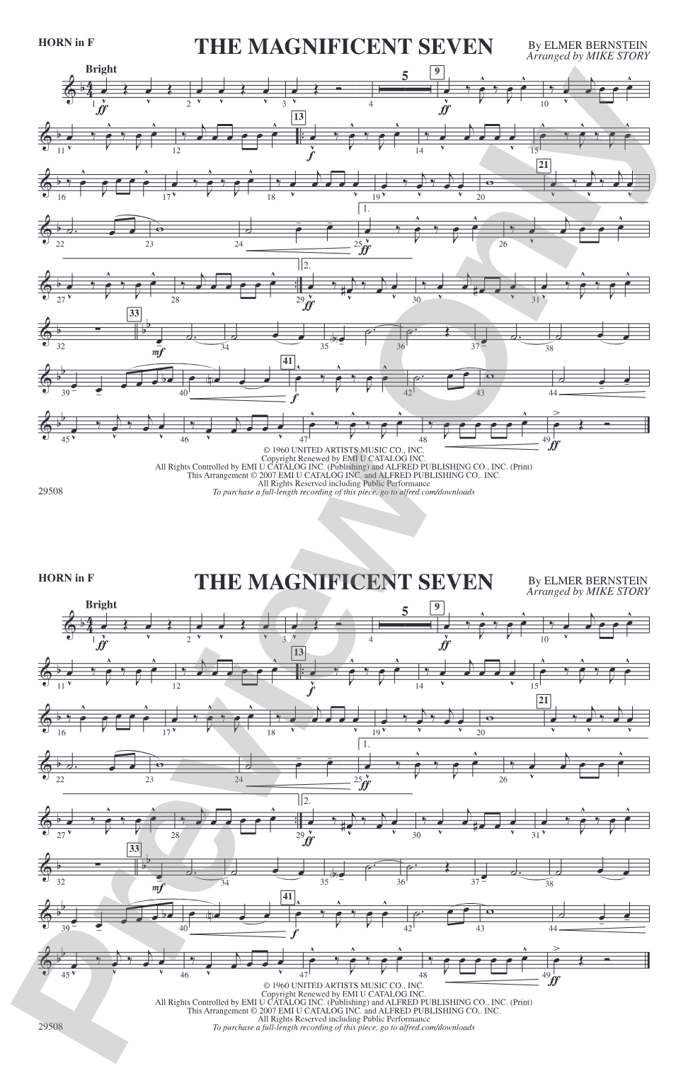 The Magnificent Seven: 1st F Horn