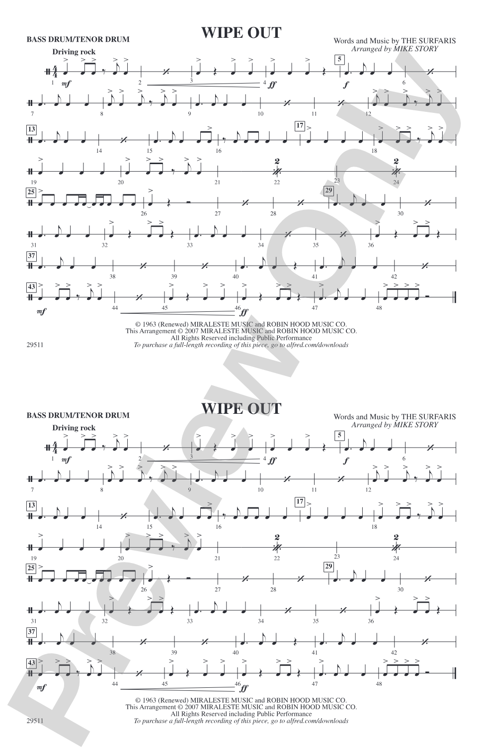 Wipe Out: Bass Drum/Tenor Drum