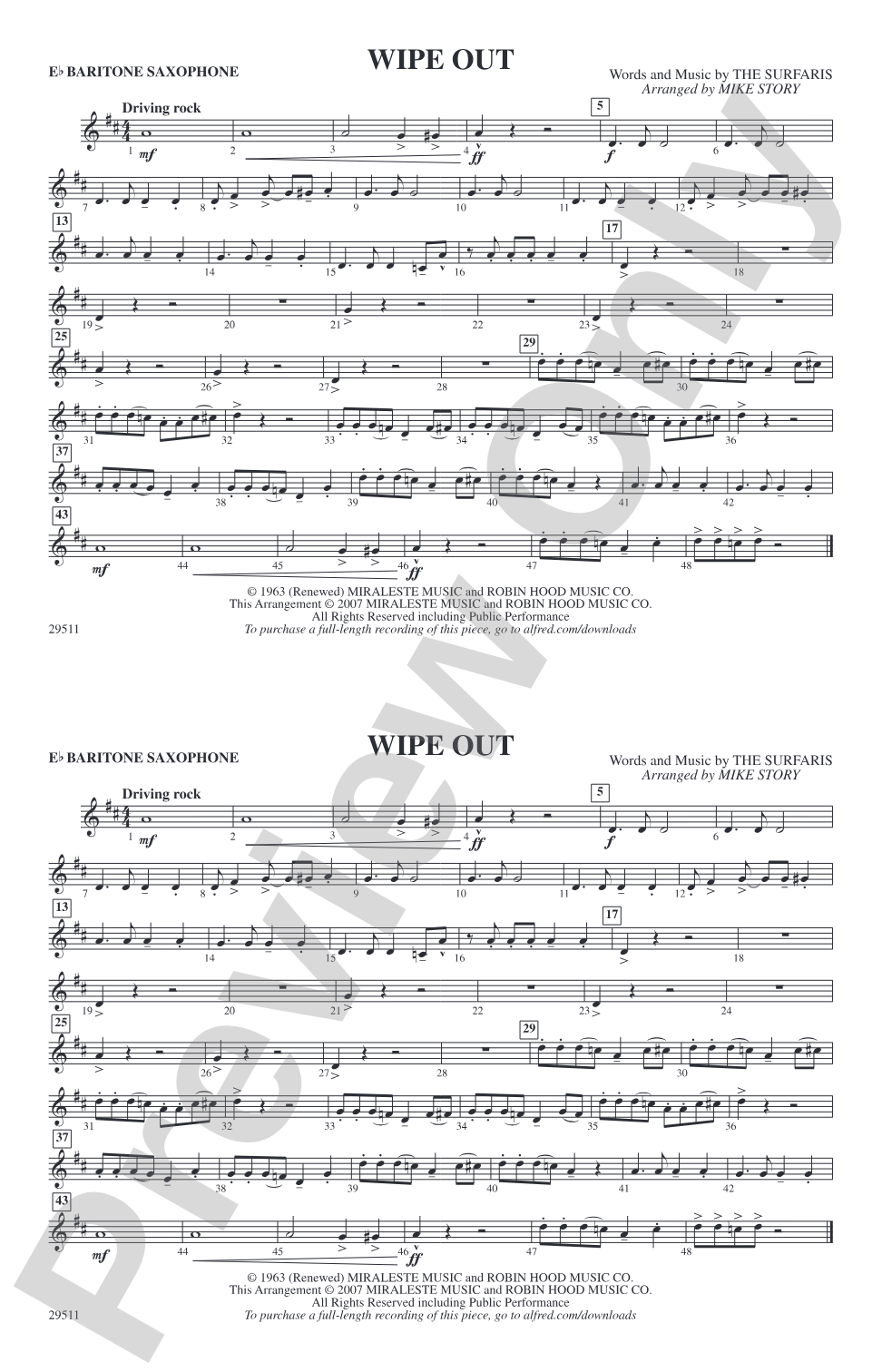 Wipe Out: E-flat Baritone Saxophone