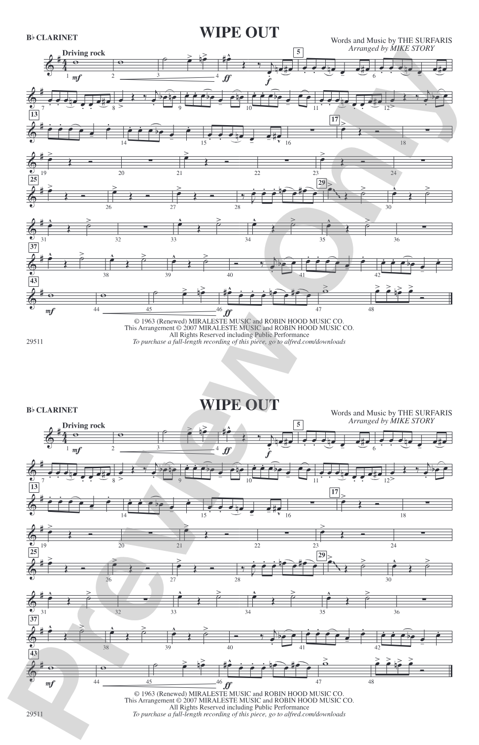 Wipe Out: 1st B-flat Clarinet