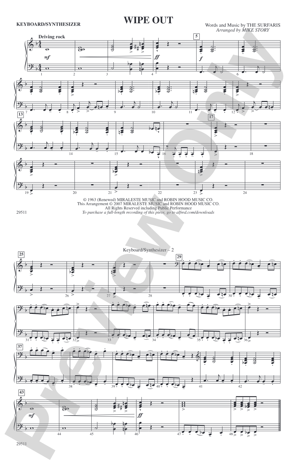 Wipe Out: Keyboard/Synthesizer