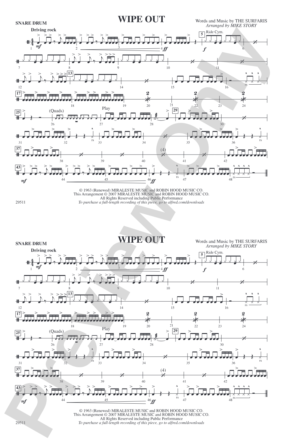Wipe Out: Snare Drum