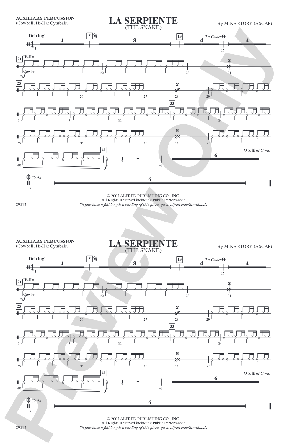 La Serpiente (The Snake): Auxiliary Percussion