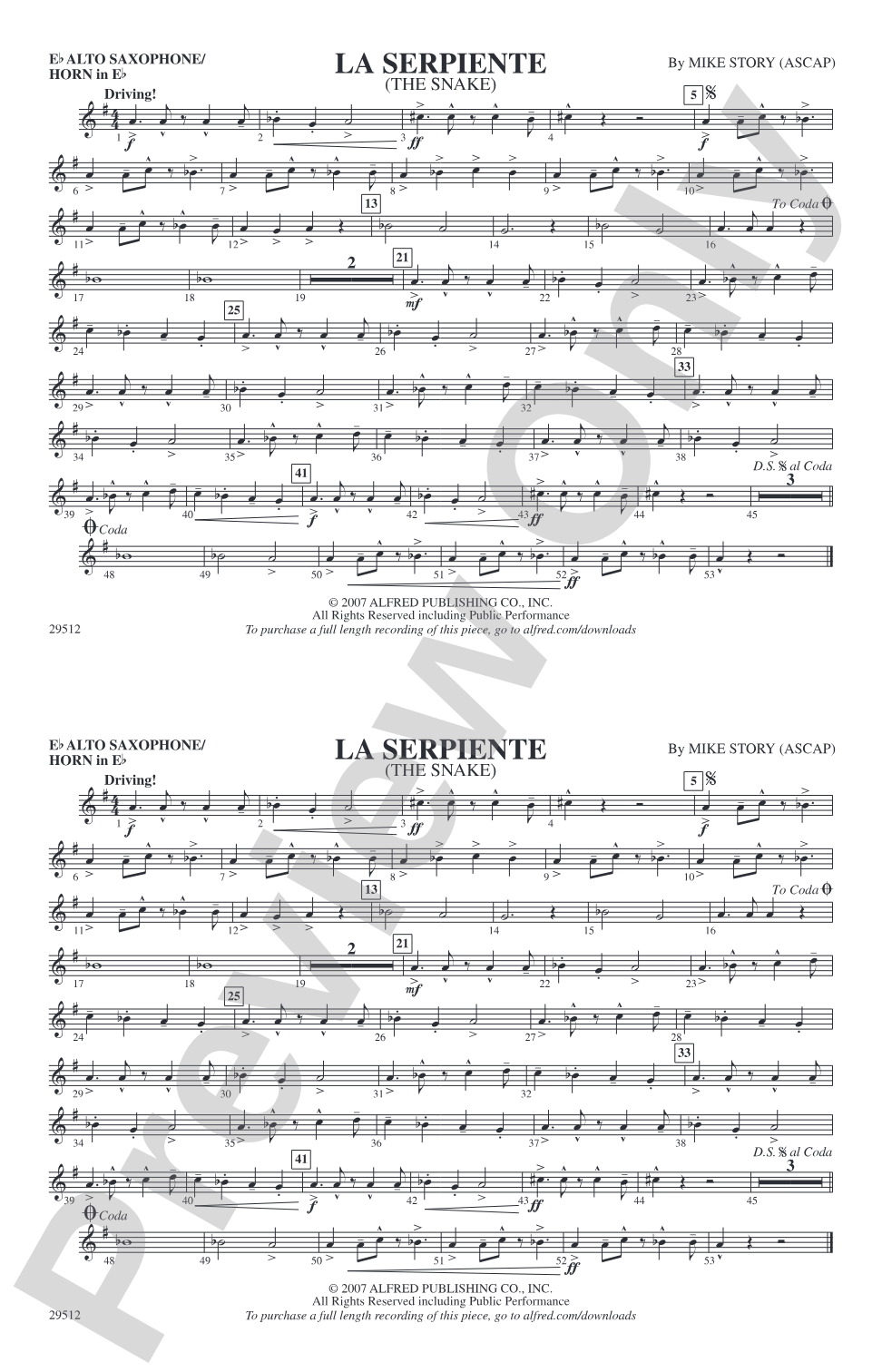 La Serpiente (The Snake): E-flat Alto Saxophone