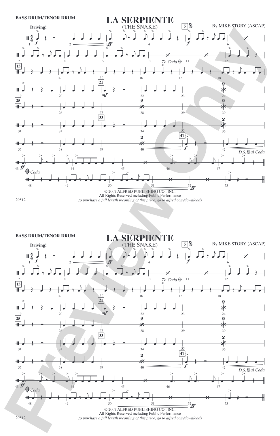 La Serpiente (The Snake): Bass Drum/Tenor Drum