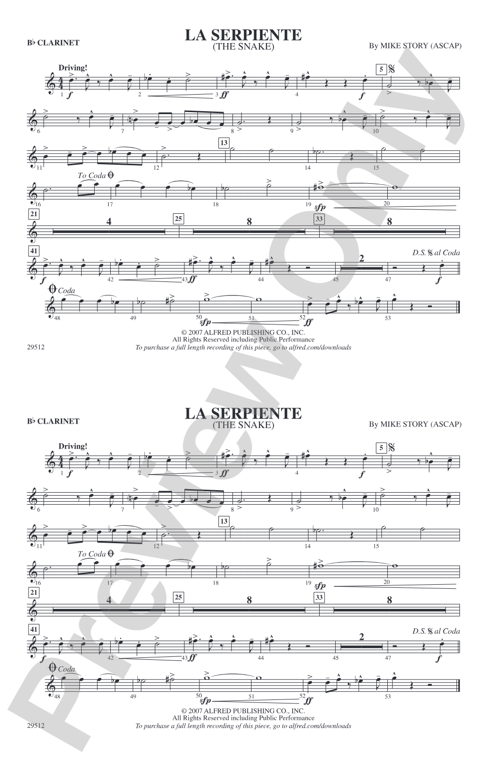 La Serpiente (The Snake): 1st B-flat Clarinet