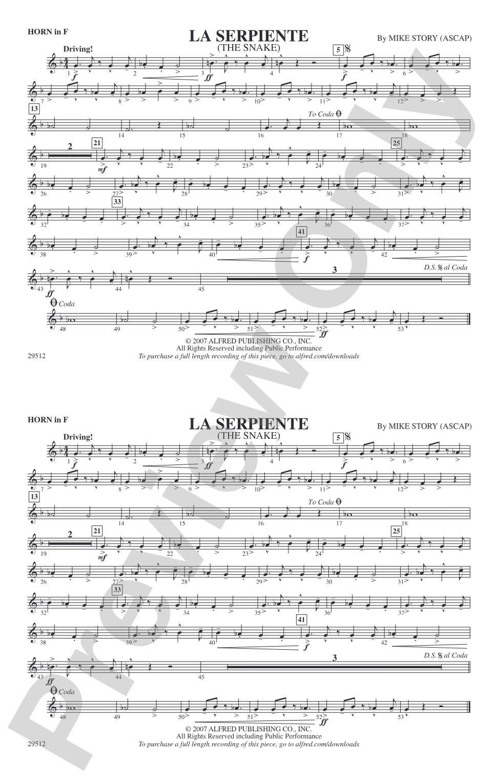 La Serpiente (The Snake): 1st F Horn