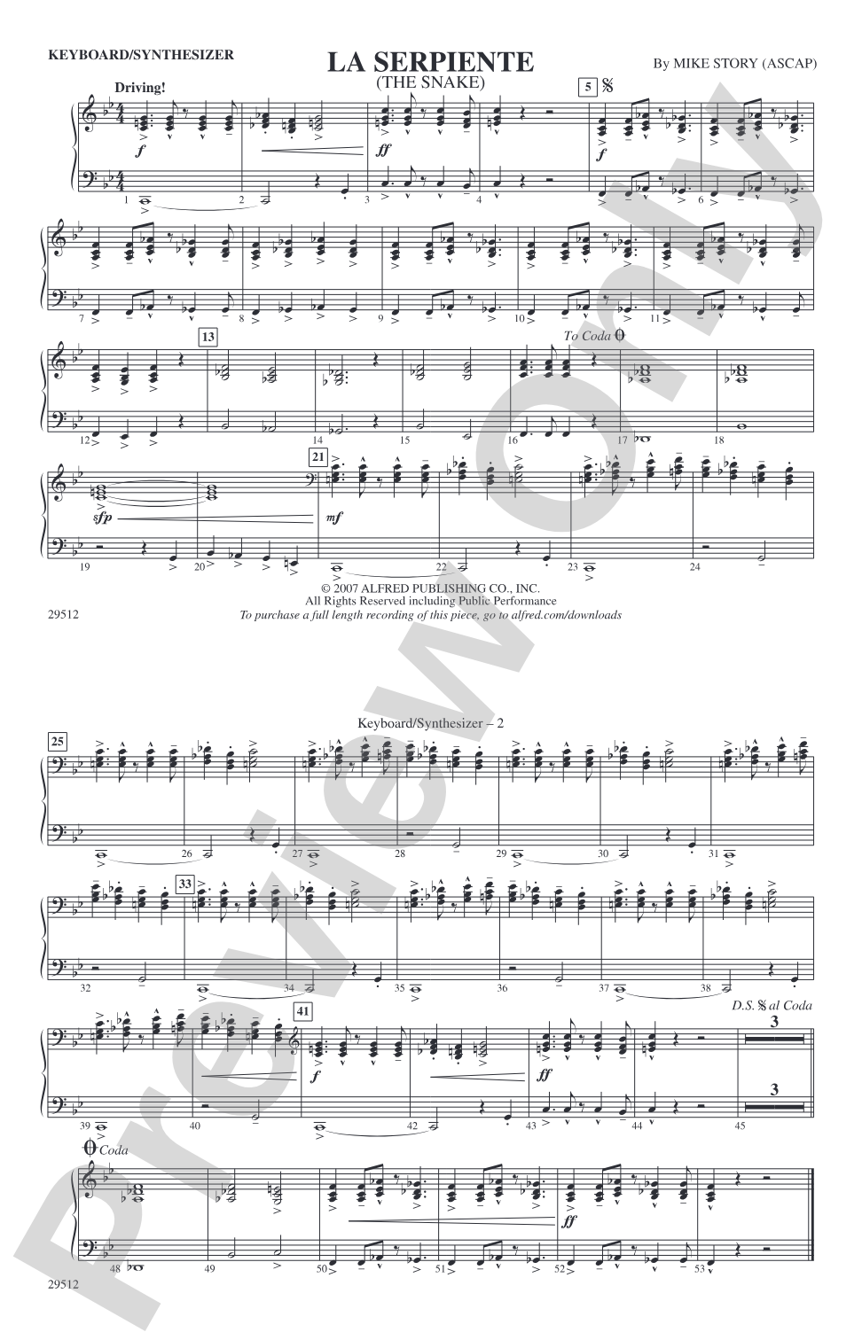La Serpiente (The Snake): Keyboard/Synthesizer