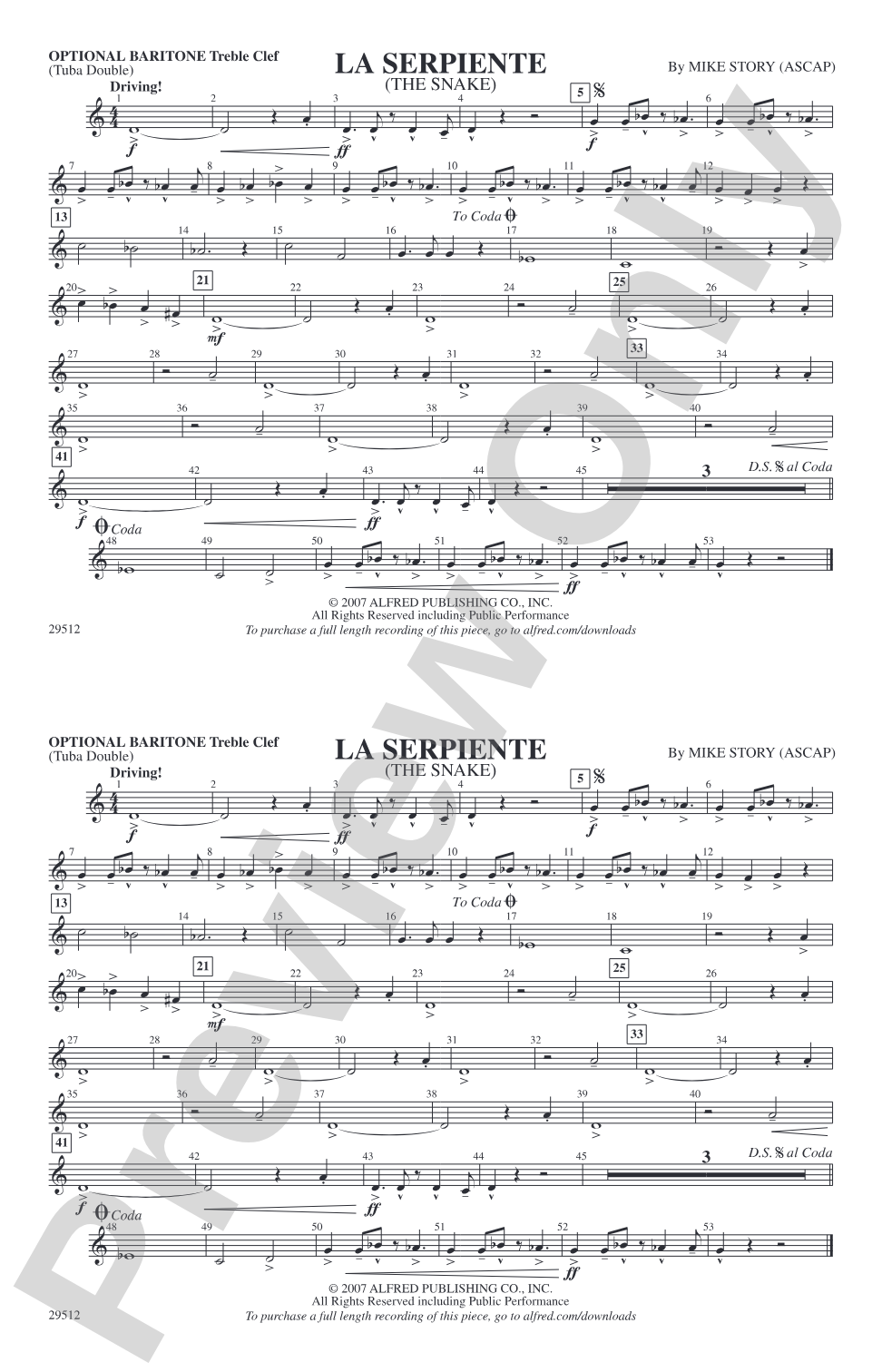La Serpiente (The Snake): Optional Baritone T.C. (Tuba Double)