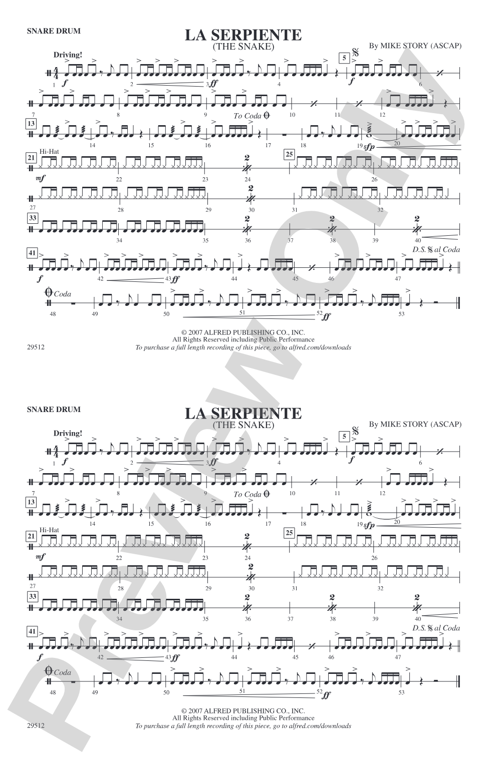 La Serpiente (The Snake): Snare Drum
