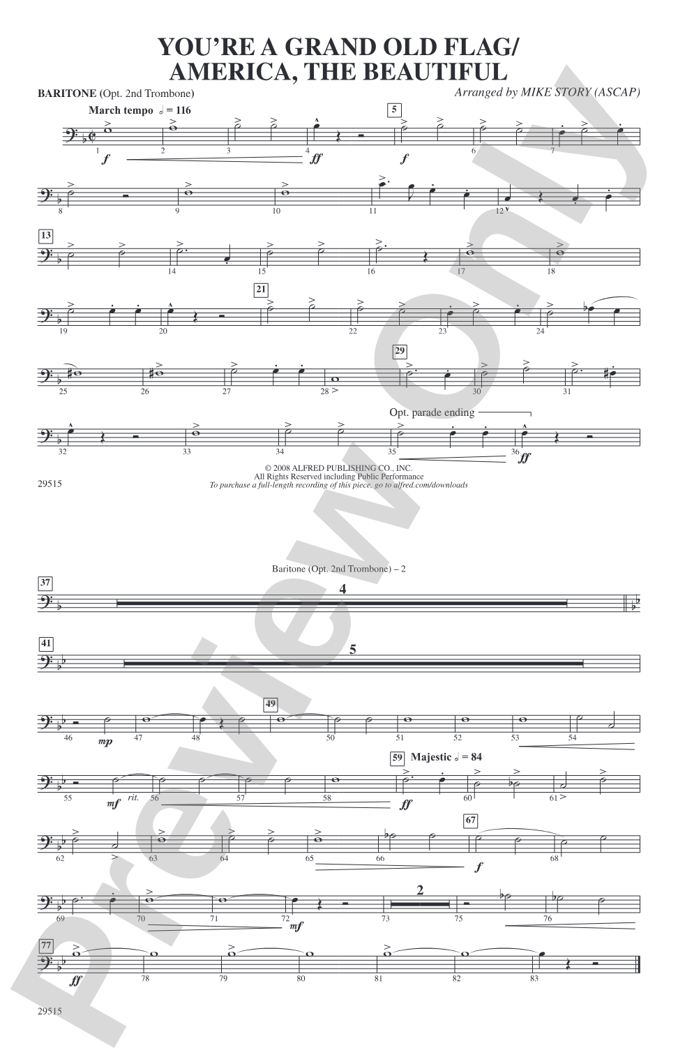 You're a Grand Old Flag / America, the Beautiful: Baritone B.C.