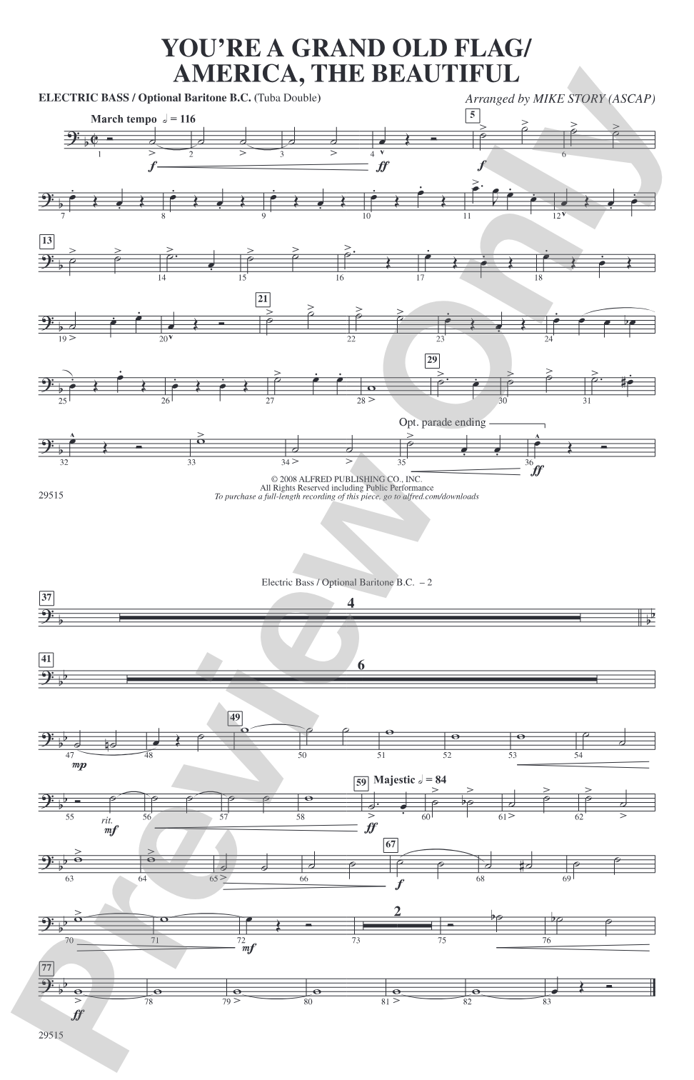 You're a Grand Old Flag / America, the Beautiful: Electric Bass