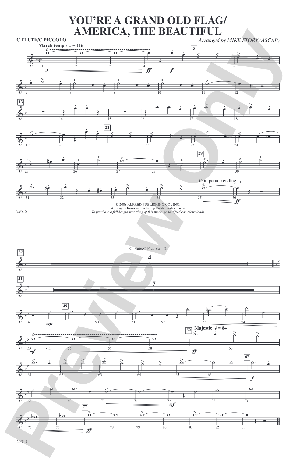 You're a Grand Old Flag / America, the Beautiful: Flute