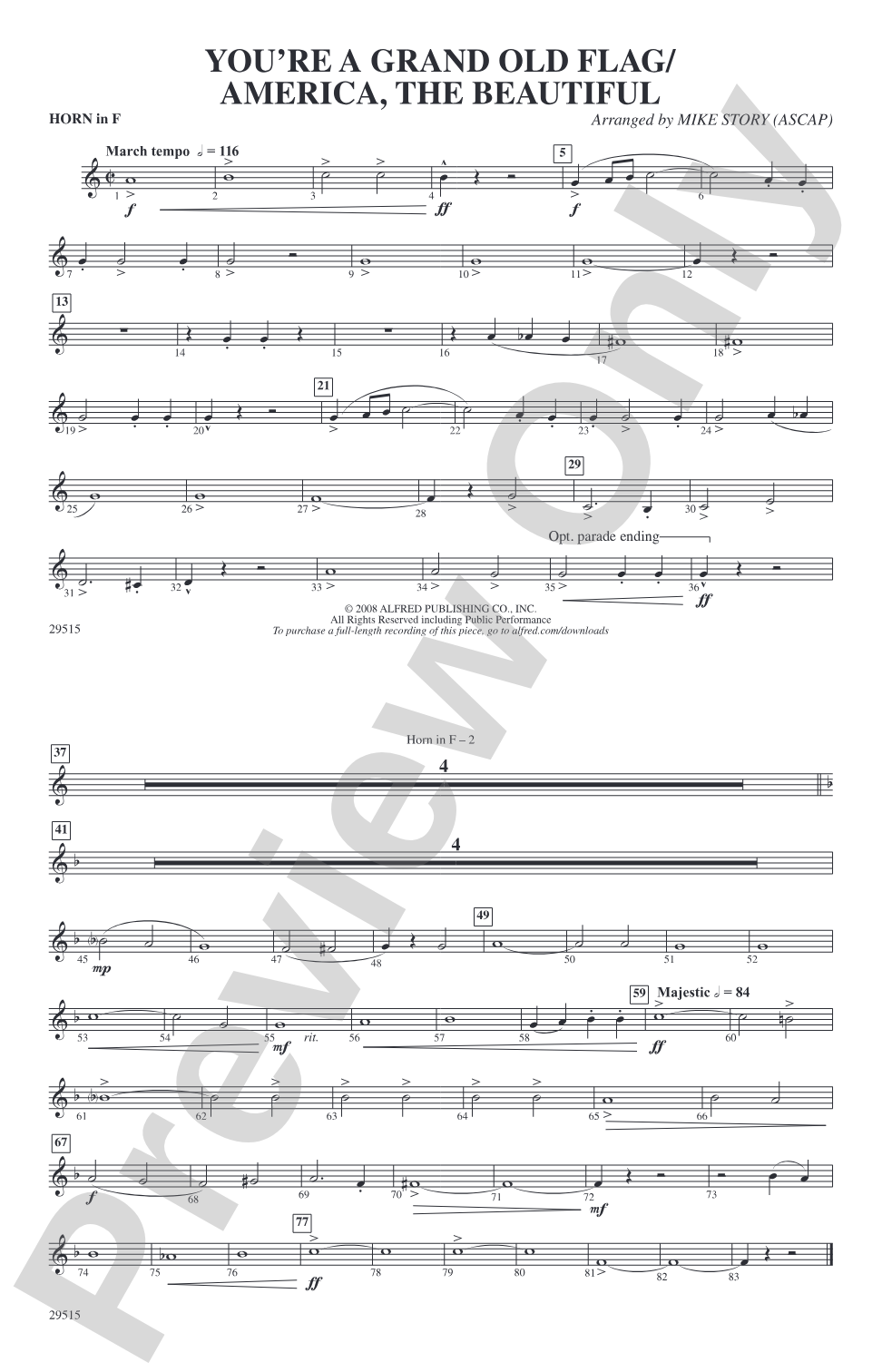 You're a Grand Old Flag / America, the Beautiful: 1st F Horn