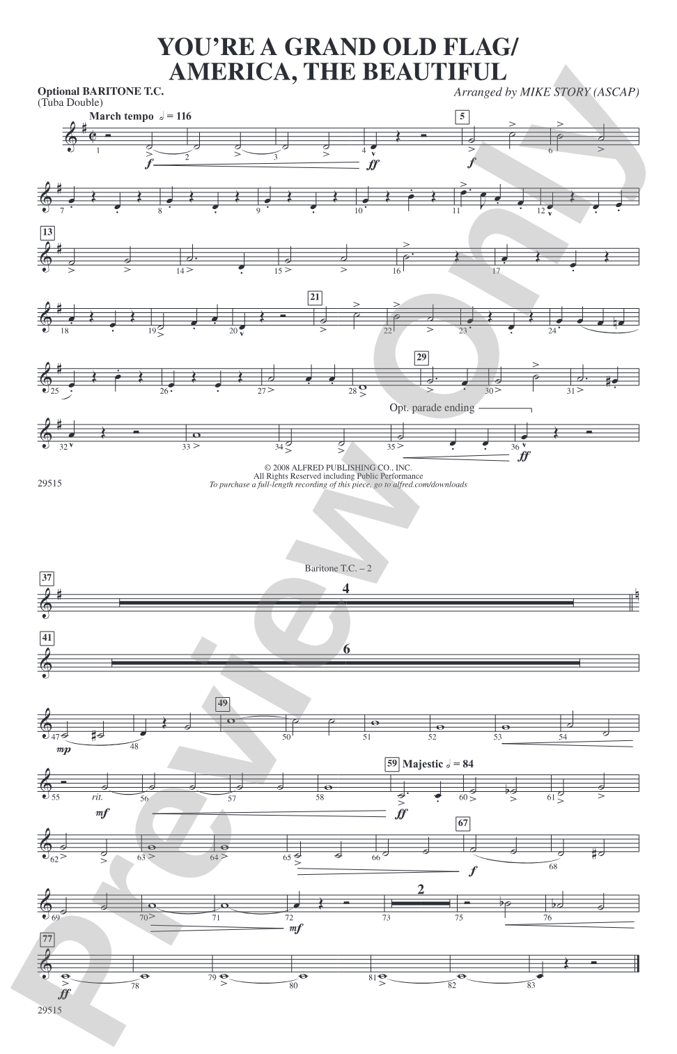 You're a Grand Old Flag / America, the Beautiful: Optional Baritone T.C. (Tuba Double)