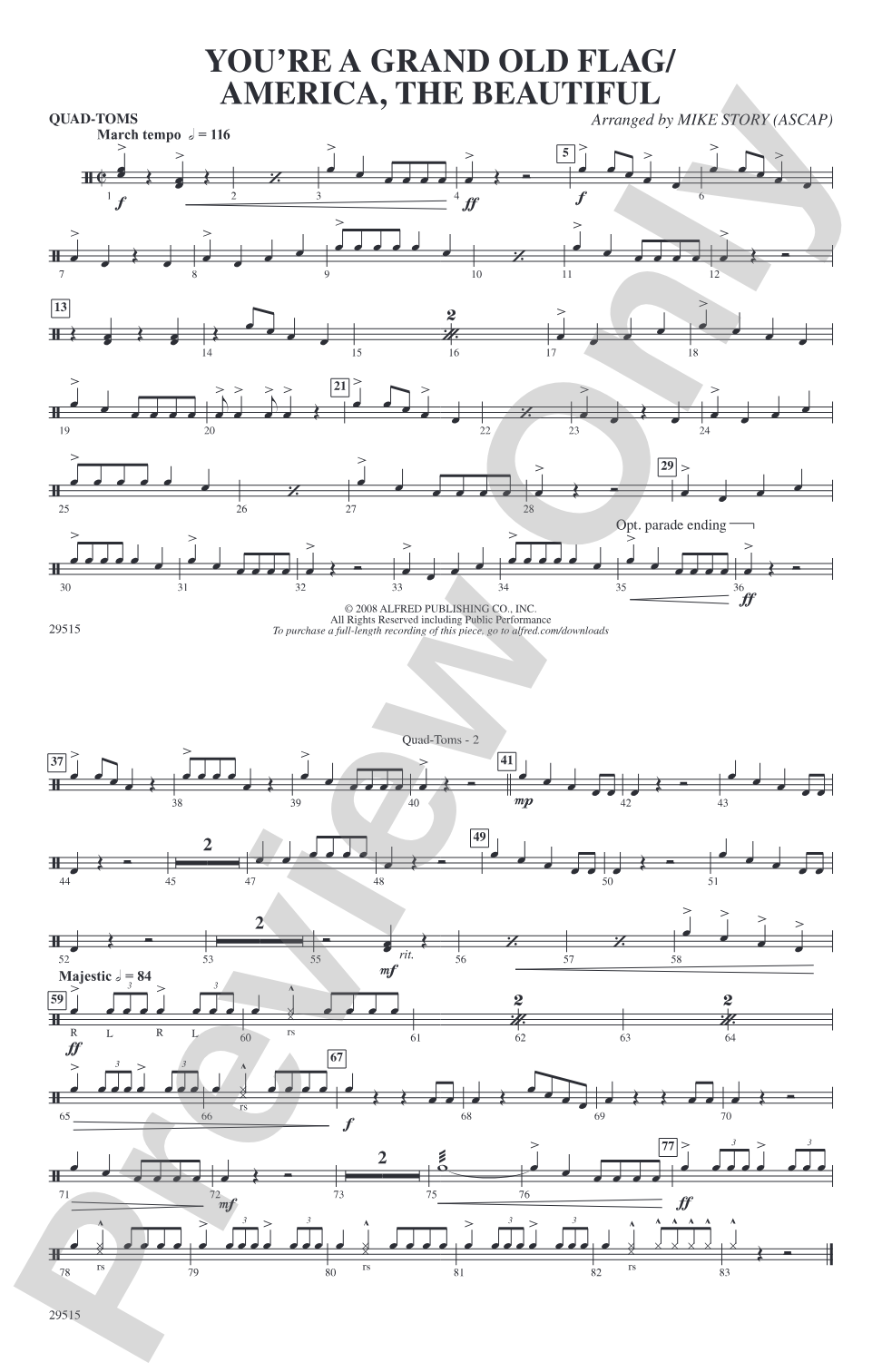 You're a Grand Old Flag / America, the Beautiful: Quad-Toms