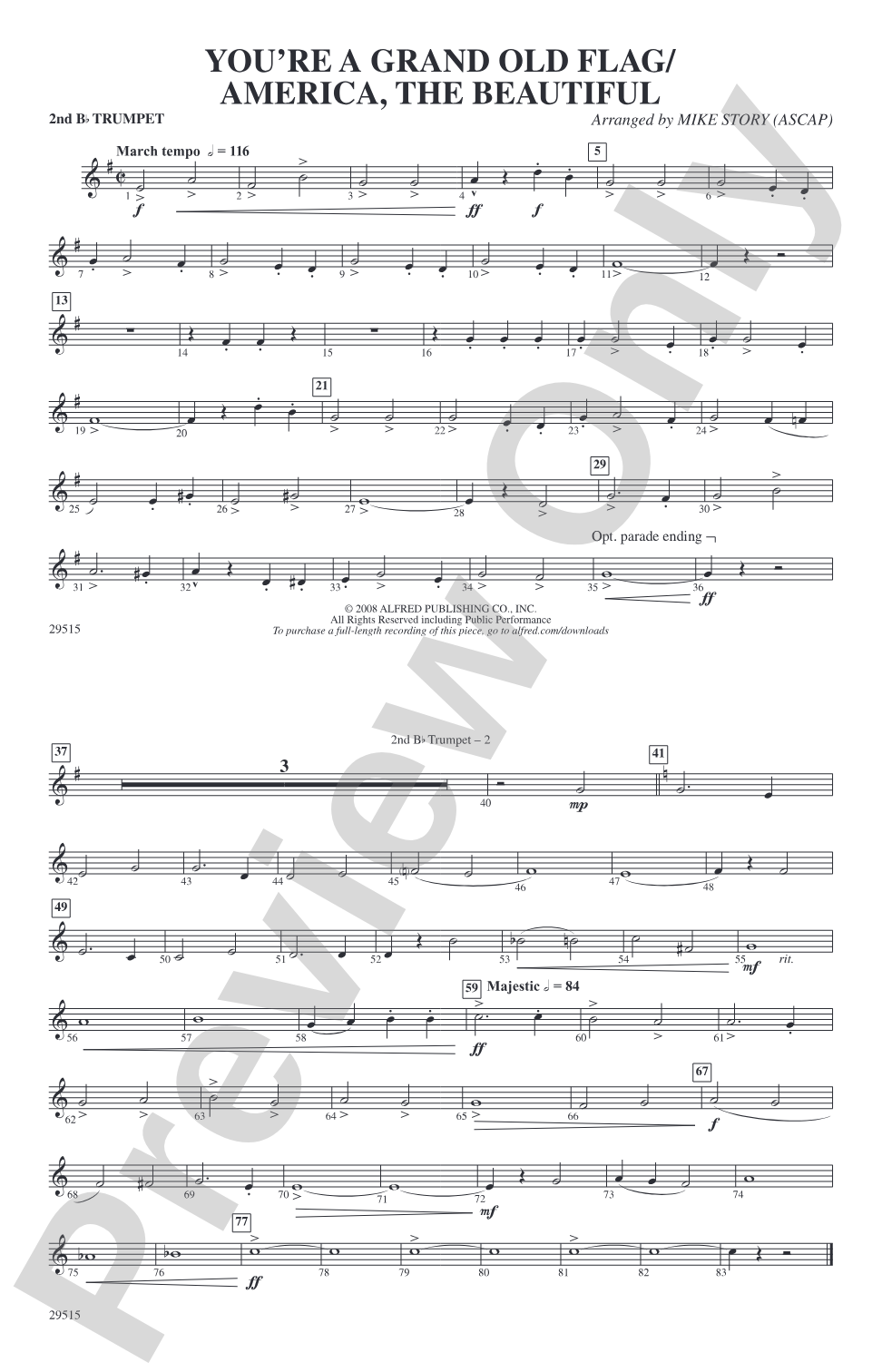 You're a Grand Old Flag / America, the Beautiful: 2nd B-flat Trumpet