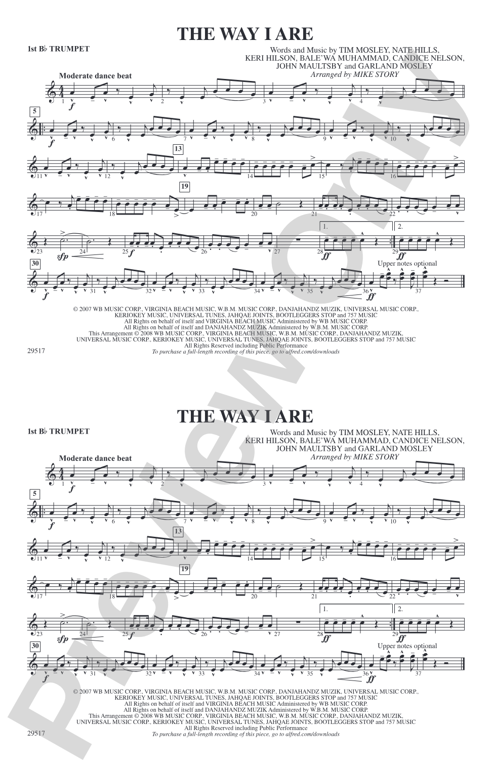 The Way I Are: 1st B-flat Trumpet