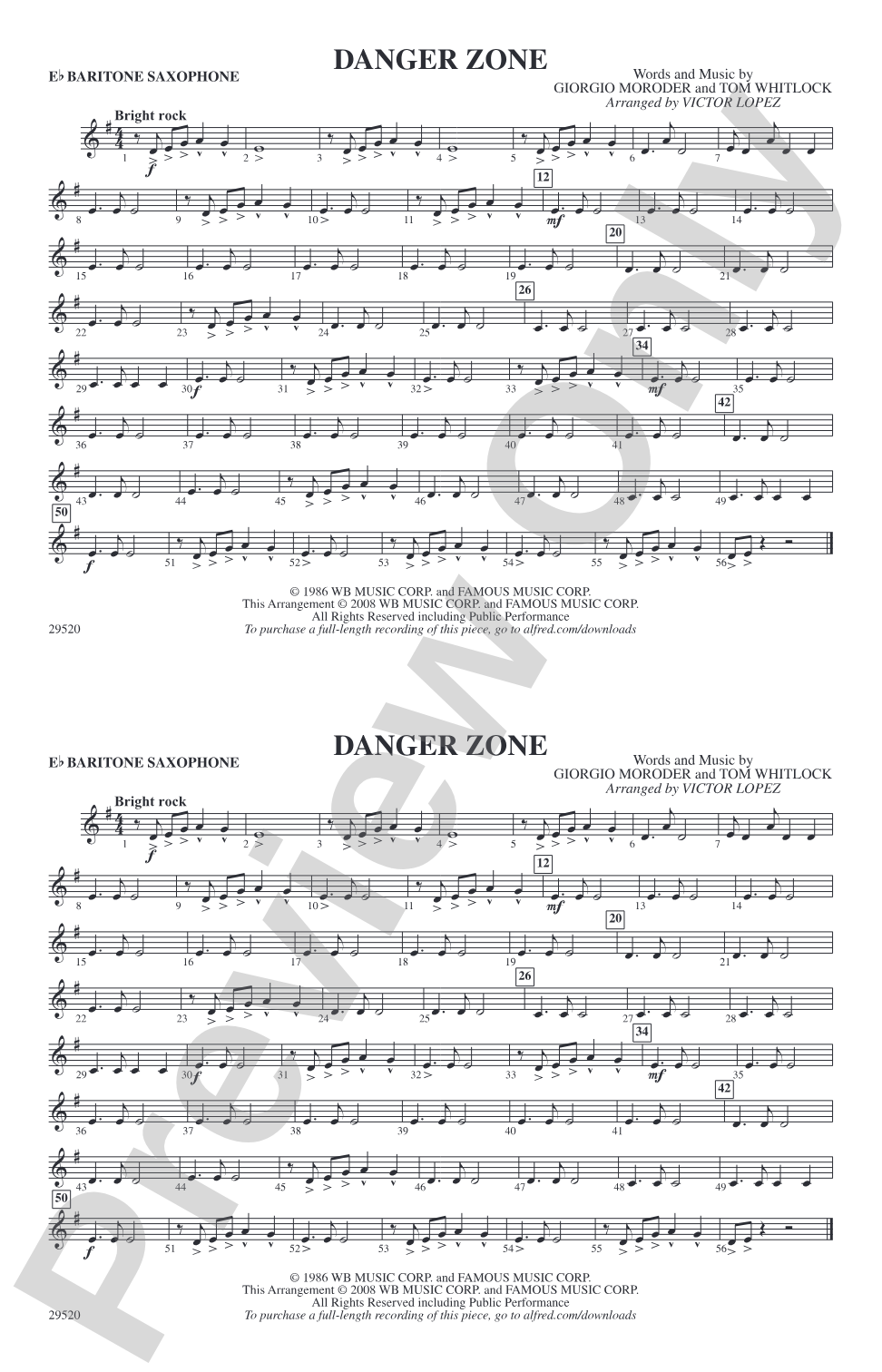 Danger Zone: E-flat Baritone Saxophone