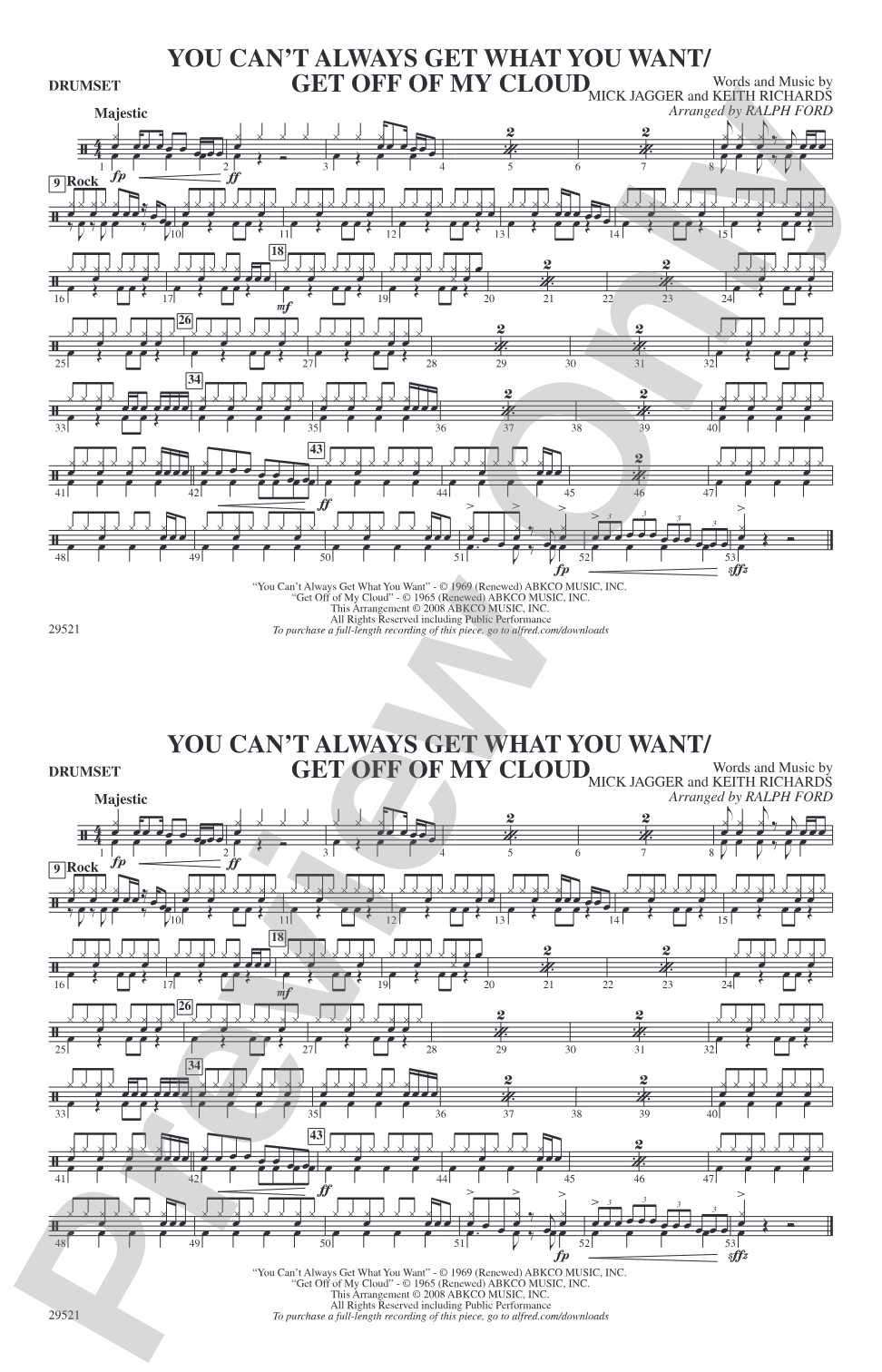 You Can't Always Get What You Want / Get Off of My Cloud: Drumset