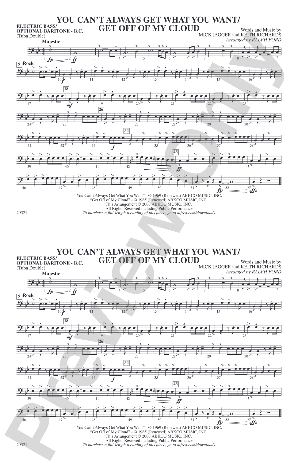 You Can't Always Get What You Want / Get Off of My Cloud: Electric Bass
