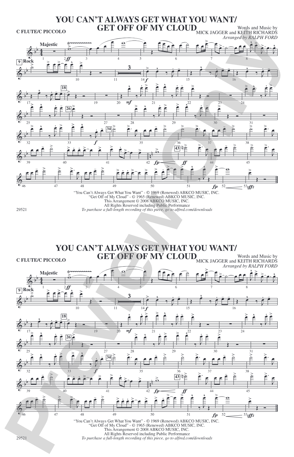 You Can't Always Get What You Want / Get Off of My Cloud: Flute