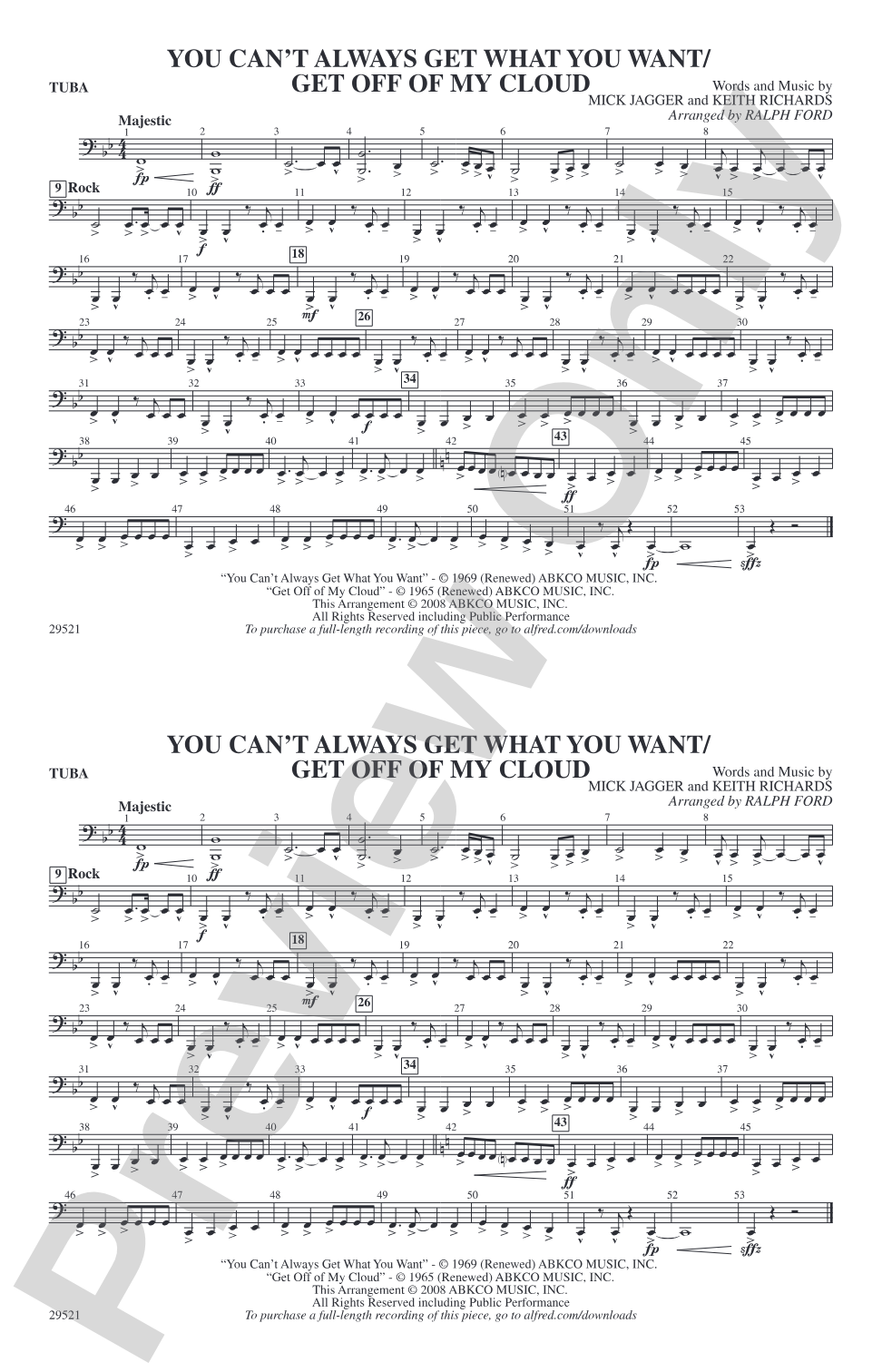 You Can't Always Get What You Want / Get Off of My Cloud: Tuba