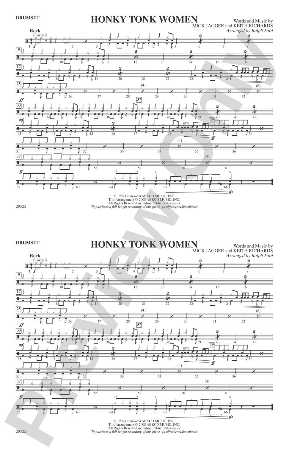 Honky Tonk Women: Drumset